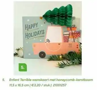 Enfant terrible wenskaart met honeycomb-kerstboom