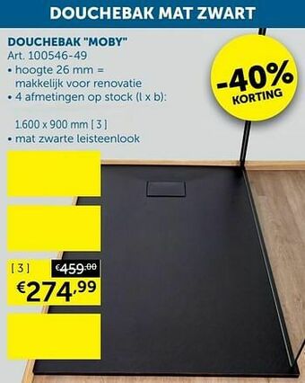 Zelfbouwmarkt Douchebak moby aanbieding