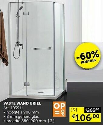 Zelfbouwmarkt Vaste wand uriel aanbieding