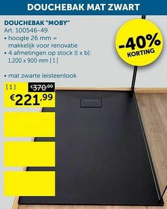 Zelfbouwmarkt Douchebak moby aanbieding