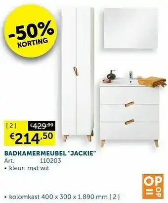 Zelfbouwmarkt Badkamermeubel jackie kolomkast aanbieding
