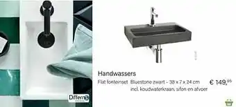 Multi bazar Handwassers flat fonteinset bluestone zwart aanbieding