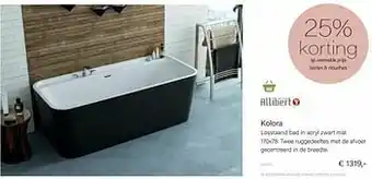 Multi bazar Kolora losstaand bad in acryl zwart mat aanbieding