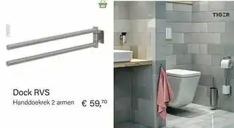 Multi bazar Dock rvs handdoekrek 2 armen aanbieding