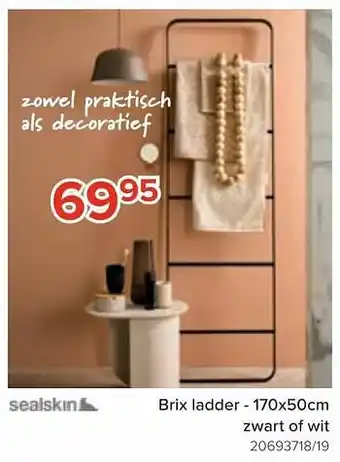 Euroshop Brix ladder zwart of wit aanbieding