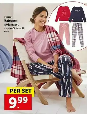 Lidl Katoenen pyjamaset aanbieding