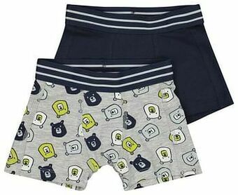 HEMA HEMA 2-pak Kinderboxers Beren Grijsmelange (grijsmelange) aanbieding
