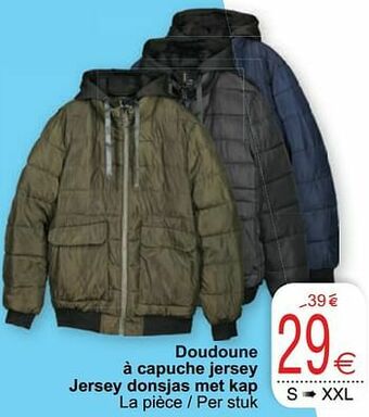 Cora Doudoune à capuche jersey jersey donsjas met kap aanbieding