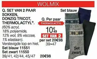 Damart Set van 2 paar sokken donzig tricot thermolactyl aanbieding