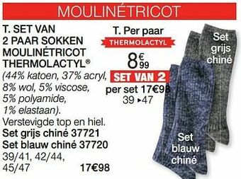 Damart Set van 2 paar sokken moulinétricot thermolactyl aanbieding