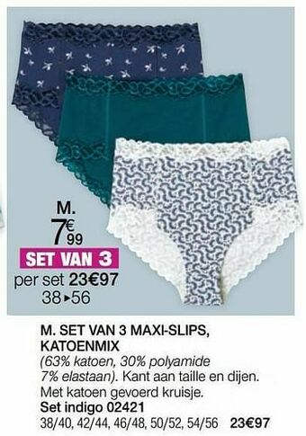 Damart Set van 3 maxi-slips katoenmix aanbieding