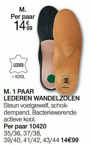 Damart 1 paar lederen wandelzolen aanbieding