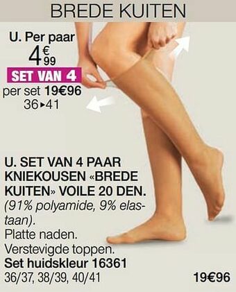 Damart Set van 4 paar kniekousen brede kuiten voile 20 den aanbieding