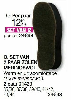 Damart Set van 2 paar zolen merinoswol aanbieding