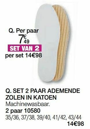 Damart Set 2 paar ademende zolen in katoen aanbieding
