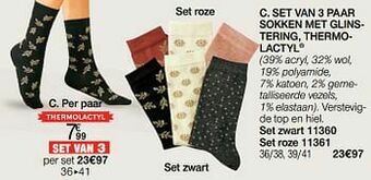 Damart Set van 3 paar sokken met glinstering thermolactyl aanbieding