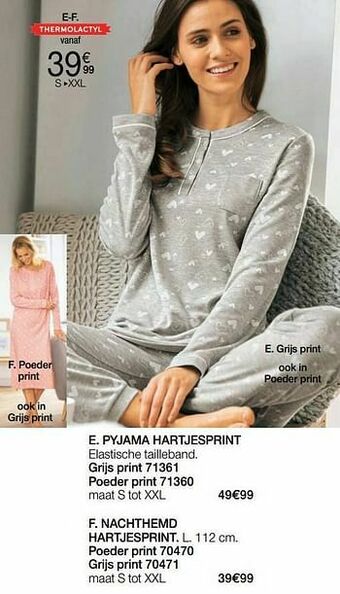 Damart Nachthemd hartjesprint aanbieding