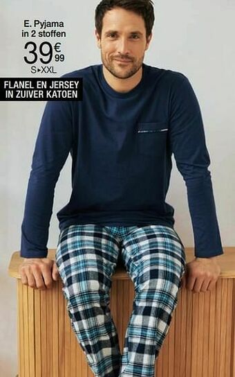 Pyjama in 2 stoffen