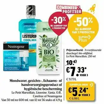 Delhaize Verfrissende douchegel, bio-olijfblad, le petit marseillais aanbieding