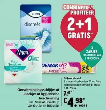 Delhaize Maandverbanden, nana pure sensitive ultra normaal aanbieding