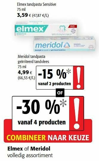 Colruyt Elmex tandpasta sensitive aanbieding