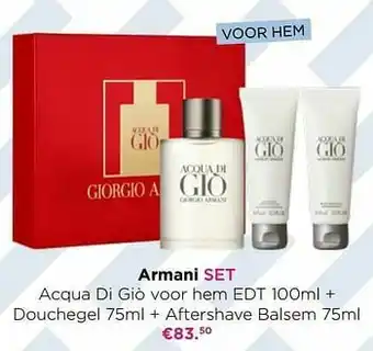 ICI PARIS XL Armani set acqua di giò voor hem edt + douchegel + aftershave balsem aanbieding
