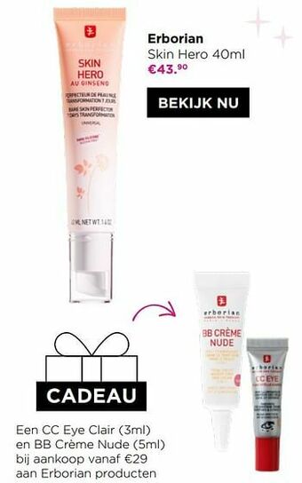 ICI PARIS XL Erborian skin hero aanbieding