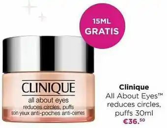 ICI PARIS XL Clinique all about eyes reduces circles puffs aanbieding