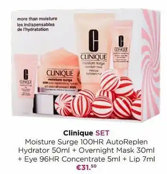 ICI PARIS XL Clinique set moisture surge 100hr autoreplen hydrator + overnight mask + eye 96hr concentrate aanbieding