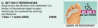 Damart Set van 2 teenstaafjes aanbieding