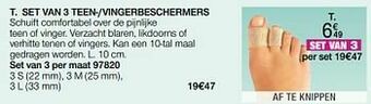 Damart Set van 3 teen--vingerbeschermers aanbieding