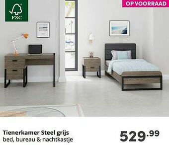 Baby & Tiener Tienerkamer steel grijs aanbieding