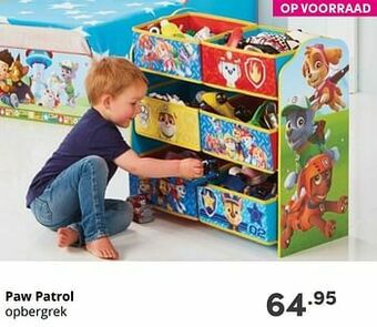 Baby & Tiener Paw patrol opbergrek aanbieding