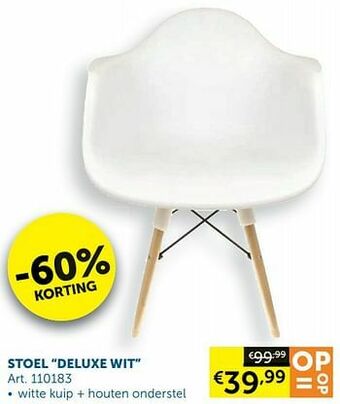 Zelfbouwmarkt Stoel deluxe wit aanbieding