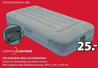Jysk Velour mid-rise luchtmatras aanbieding