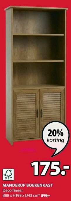 Jysk Manderup boekenkast aanbieding