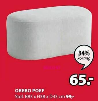 Jysk Orebo poef aanbieding