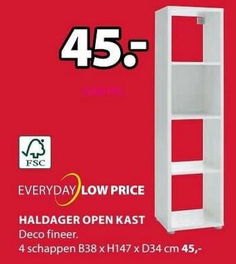 Jysk Haldager open kast 4 schappen aanbieding