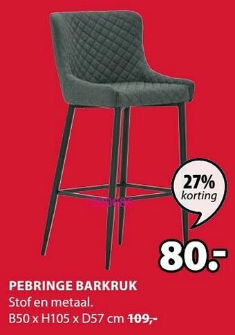 Jysk Pebringe barkruk aanbieding