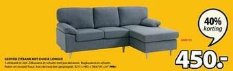 Jysk Gedved zitbank met chaise longue aanbieding