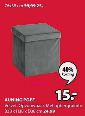 Jysk Auning poef aanbieding