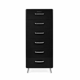 Leen Bakker Tenzo ladekast Cobra 6 lades - zwart - 130x56x43 cm - Leen Bakker aanbieding