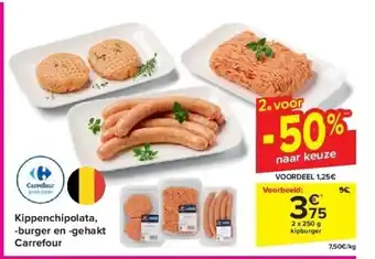 Kippenchipolata, -burger en -gehakt Carrefour