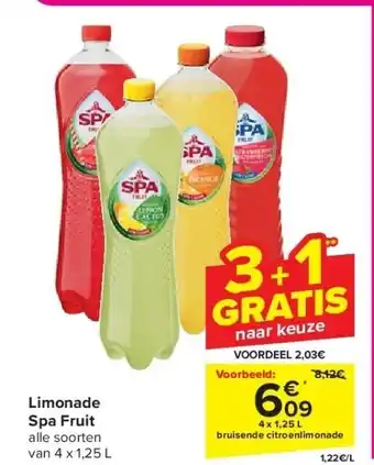 Carrefour Limonade Spa Fruit aanbieding