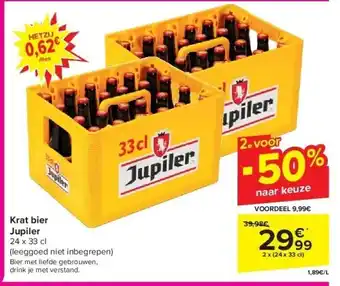Carrefour Krat bier Jupiler aanbieding
