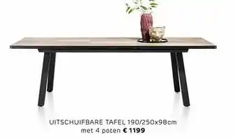 Uitschuifbare tafel