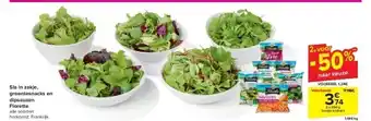 Carrefour Sla in zakje, groentesnacks en dipsauzen Florette aanbieding