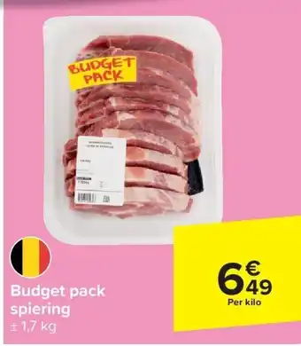 Carrefour Budget pack spiering aanbieding