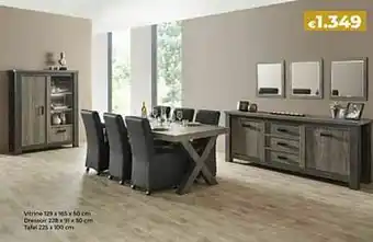 Euroshop Vitrine + dressoir + tafel aanbieding