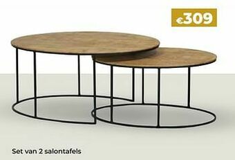 Euroshop Set van 2 salontafels aanbieding